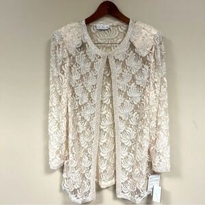 Scala vintage blush color beaded jacket. Sz L